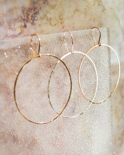 Full Circle Hoop Earrings, Gold Fill, Rose Gold Fill, or Sterling Silver