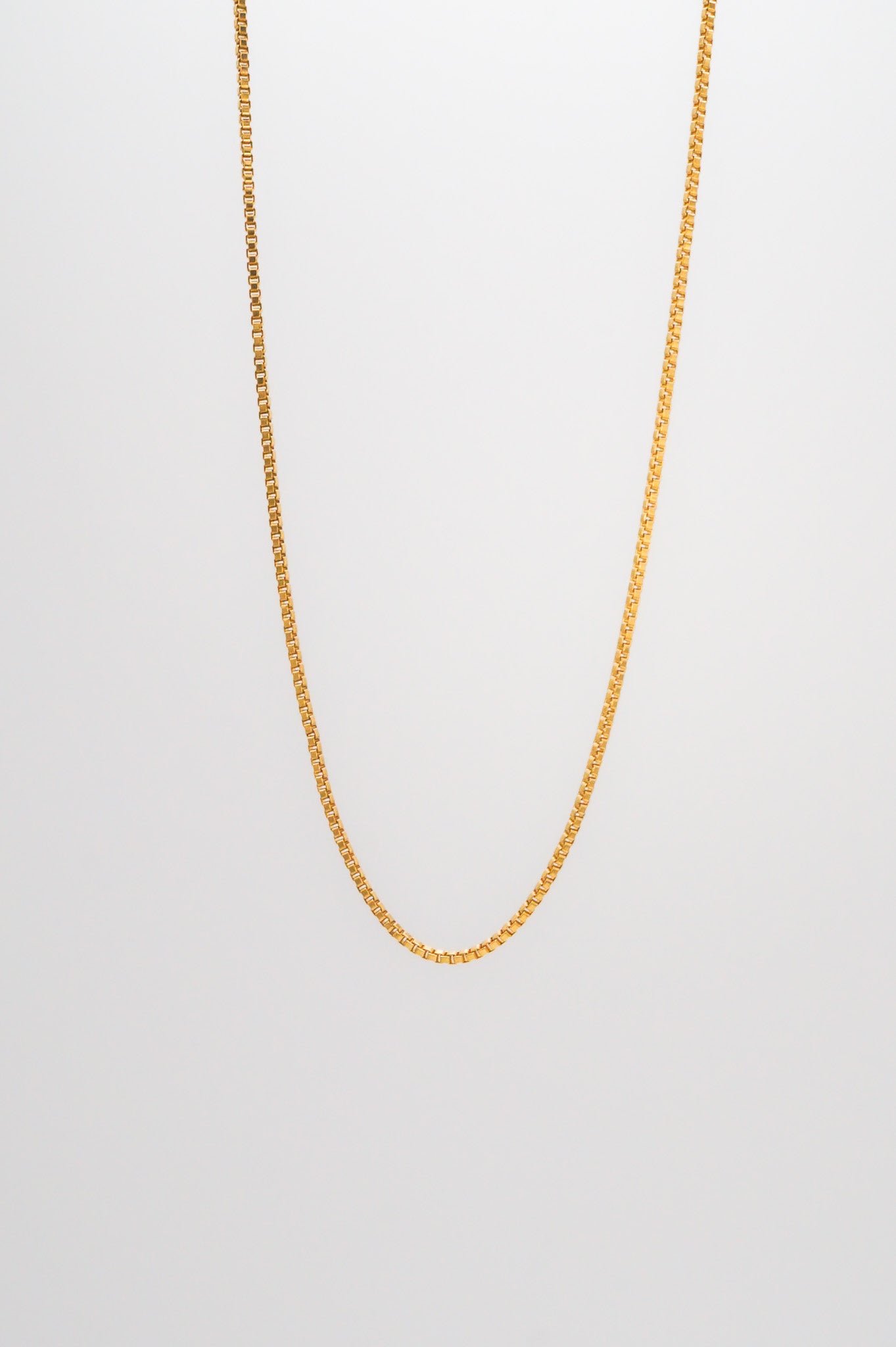 Box Chain Necklace, Solid 14K Gold
