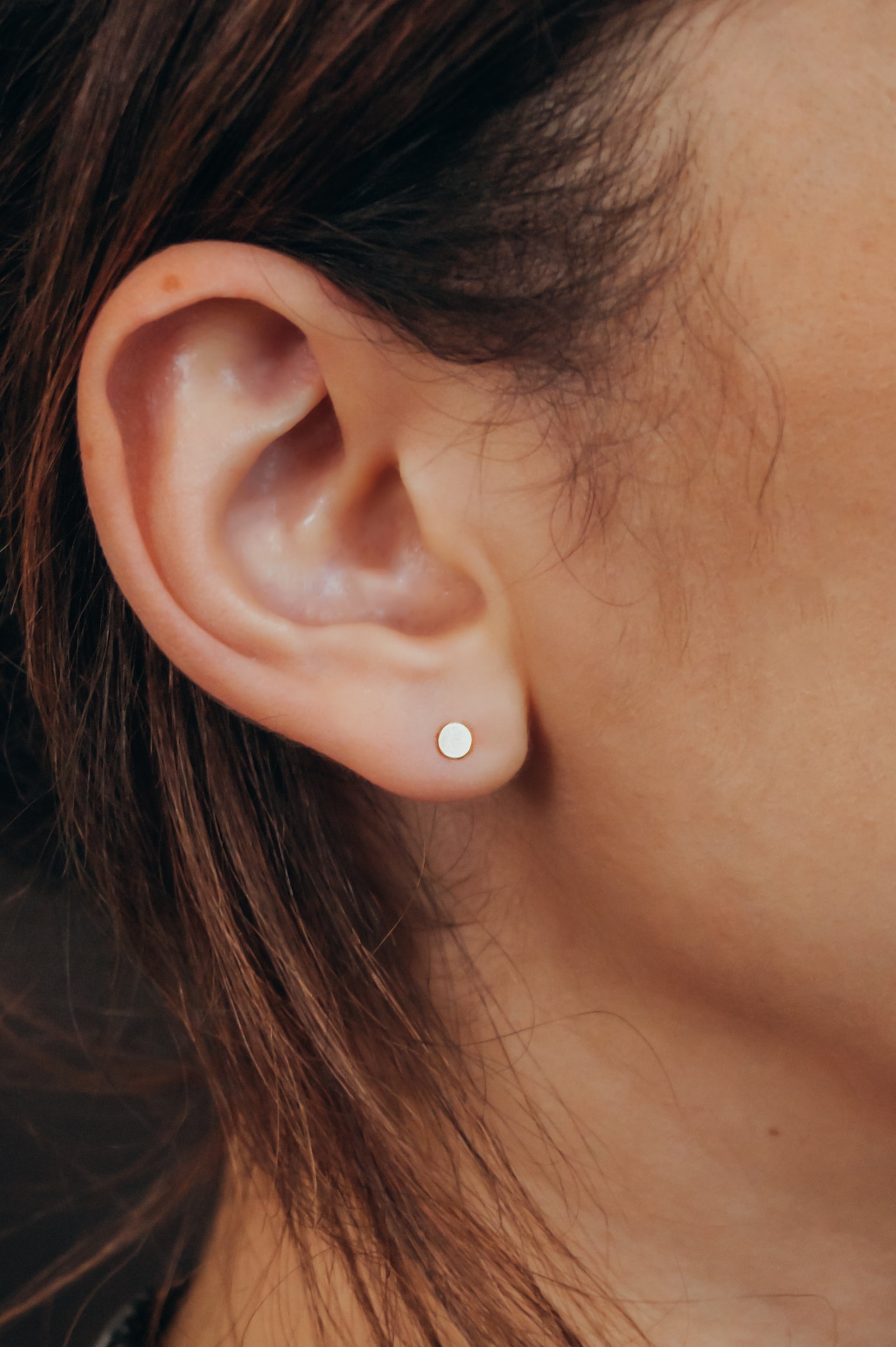 Mini Dot Stud Earrings in Gold Fill or Sterling Silver 14K Gold Fill / Single Stud Earring