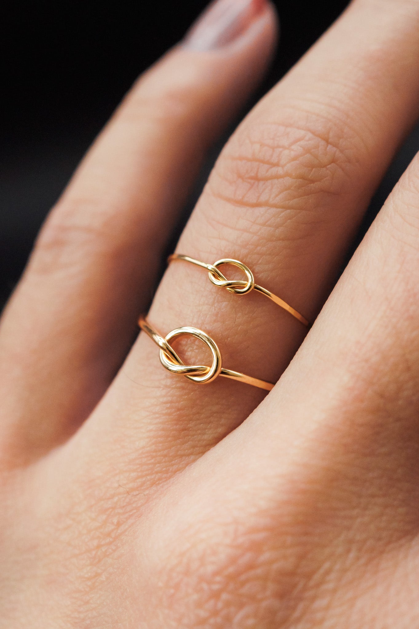 Bridesmaid Set of Open Knot Rings, 14K Gold Fill