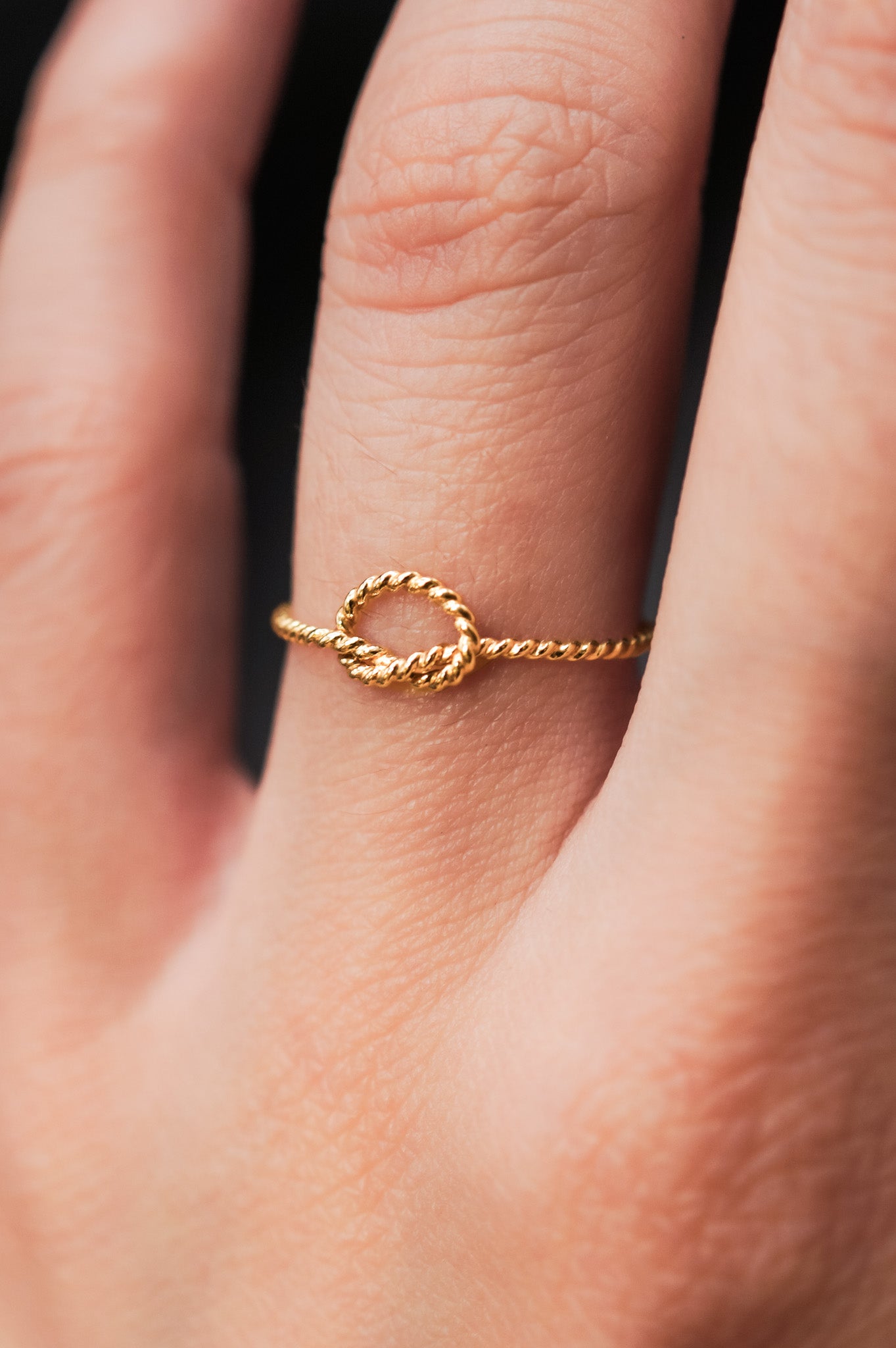 Twist Open Knot Ring, Solid 14K Gold