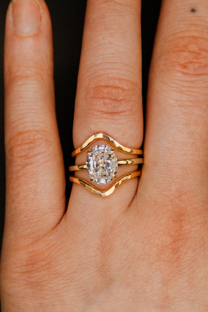 Teardrop Set of 2 Stacking Rings in Gold, Rose Gold or Silver