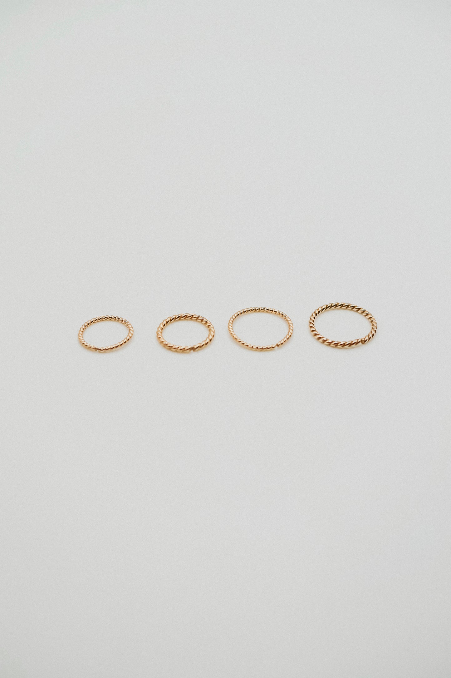 Twist Huggie Hoop Earring in Solid 14K Gold
