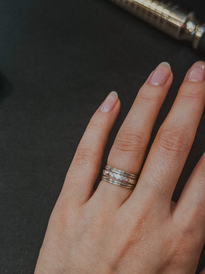 The Classic Bead Set of 5 Stacking Rings, Gold Fill, Rose Gold Fill or Sterling Silver