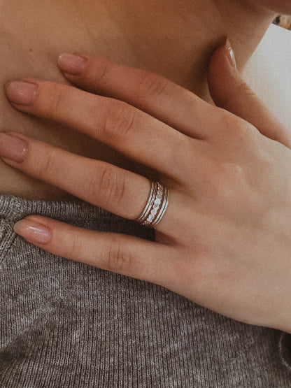 The Classic Bead Set of 5 Stacking Rings, Gold Fill, Rose Gold Fill or Sterling Silver