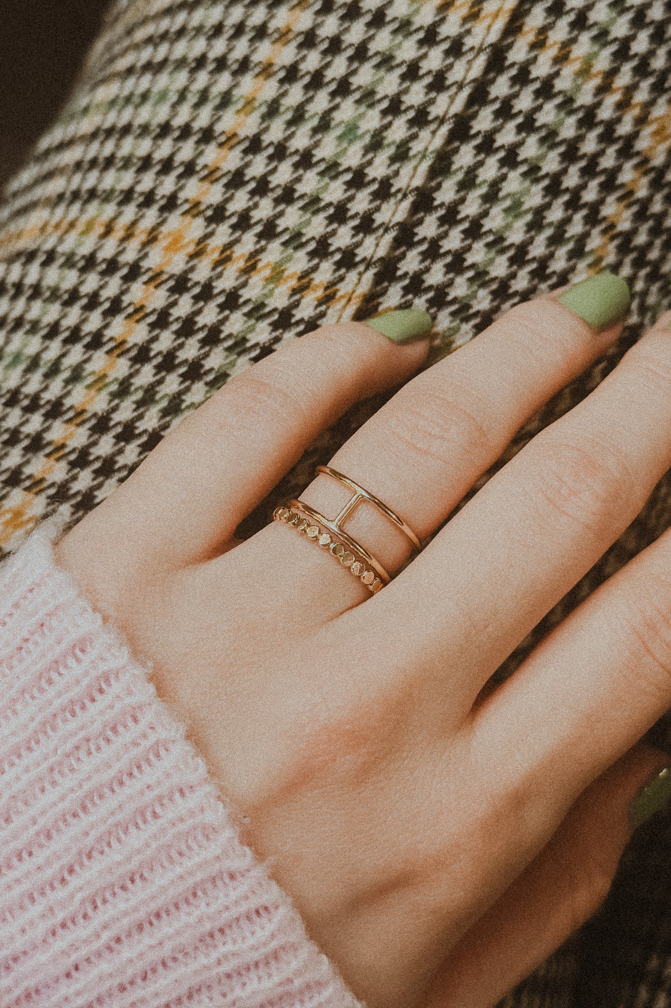 Mini Cage Set of 2 Stacking Rings, Gold Fill, Rose Gold Fill or Sterling Silver