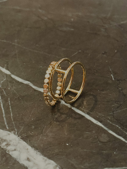 Mini Cage Set of 2 Stacking Rings, Gold Fill, Rose Gold Fill or Sterling Silver