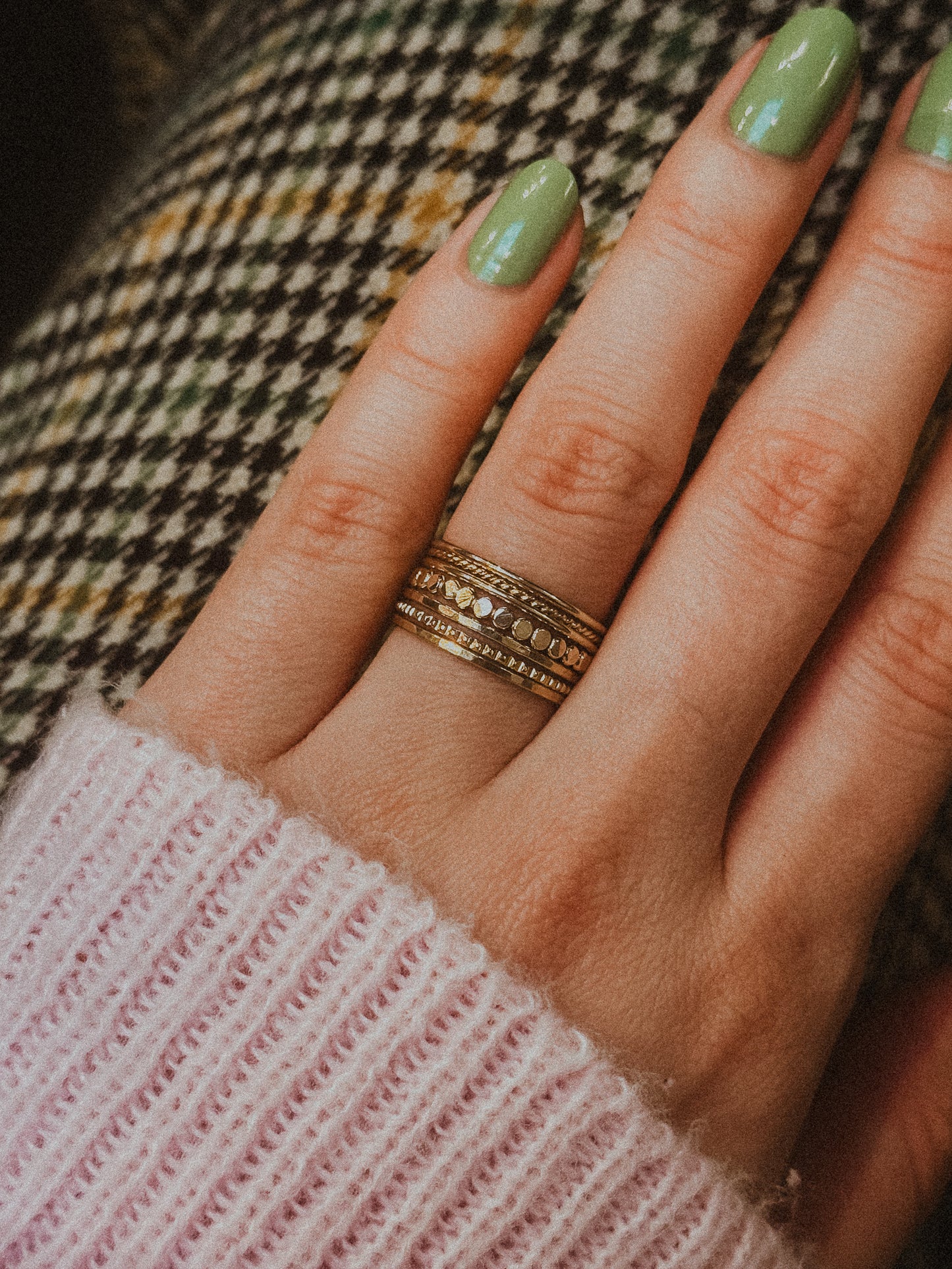 The Classic Textured Set of 7 Stacking Rings