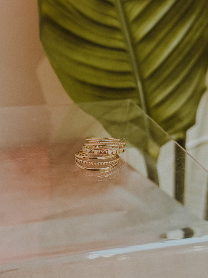 The Classic Textured Set of 7 Stacking Rings