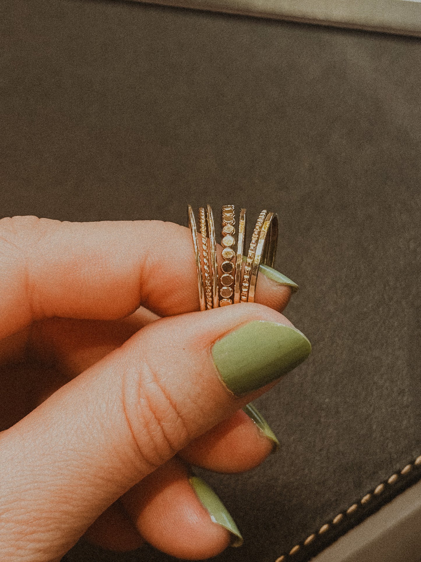 The Classic Textured Set of 7 Stacking Rings