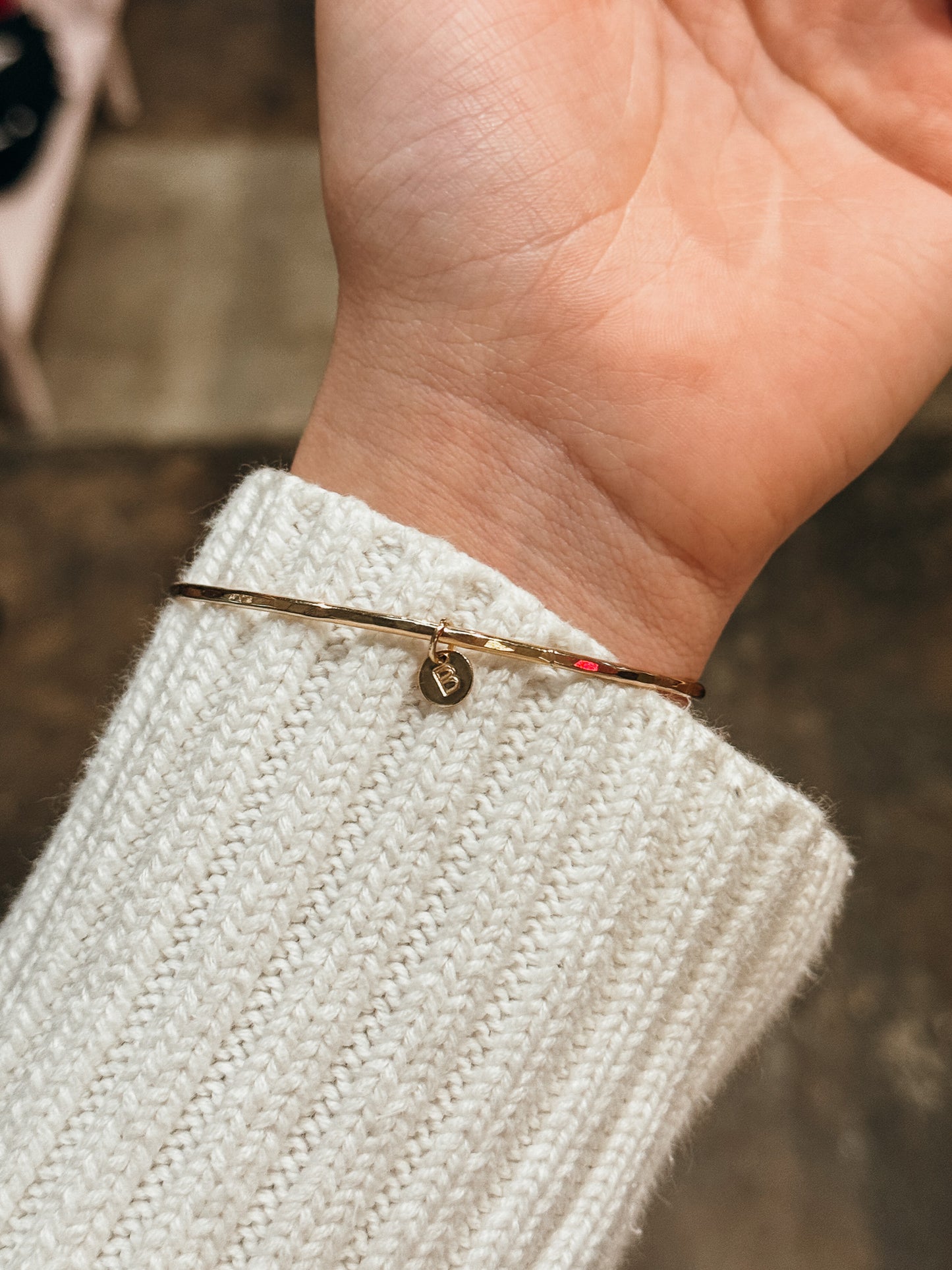 Tiny Monogram & Bangle Set, 14K Gold Fill