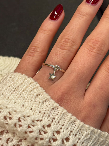 Star Charm Ring, Sterling Silver