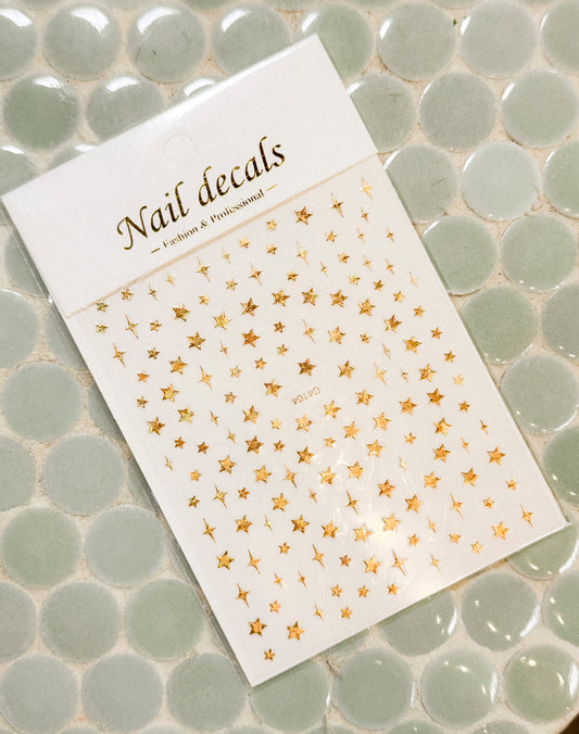 Gold Star Nail Decals