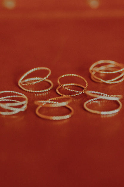 Twist X-Ring, Solid 14K Rose Gold