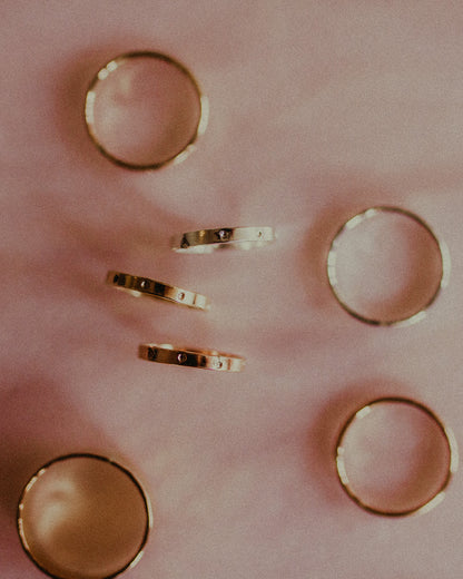 Dotted Mirror Band, 14K Rose Gold Fill