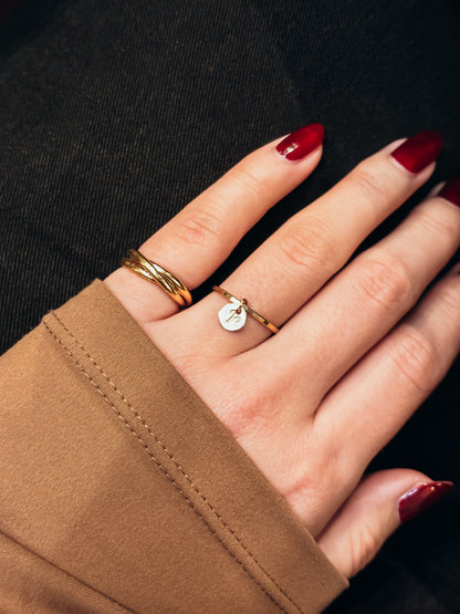 Zodiac Charm Ring, 14K Rose Gold Fill