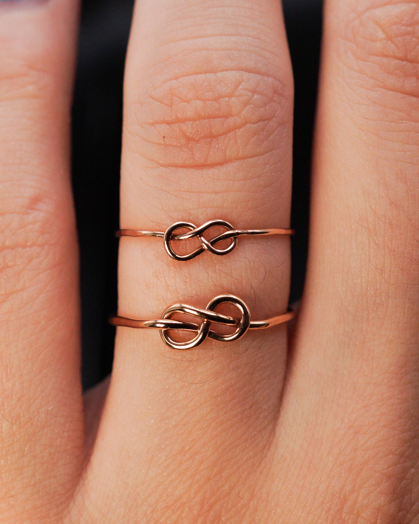 Infinity Knot Ring, 14K Rose Gold Fill