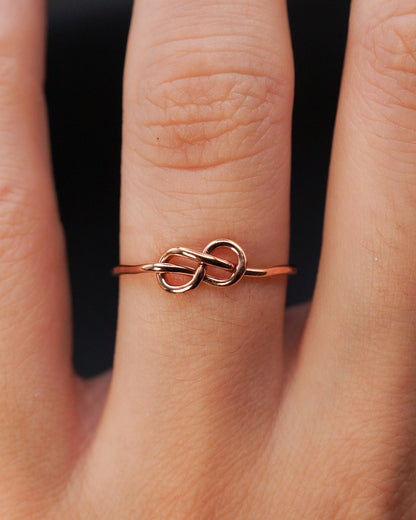 Infinity Knot Ring, 14K Rose Gold Fill