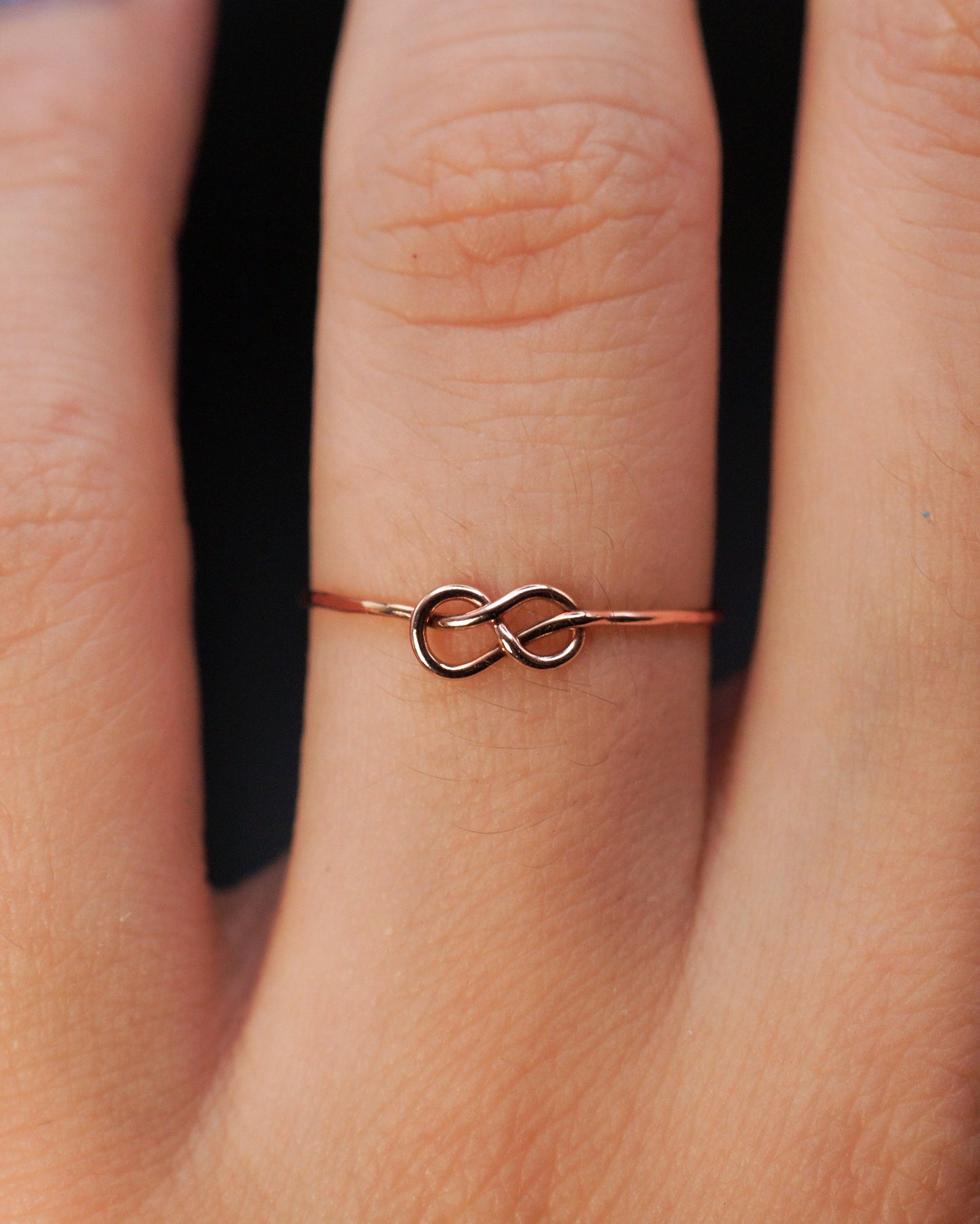 Infinity Knot Ring, 14K Rose Gold Fill