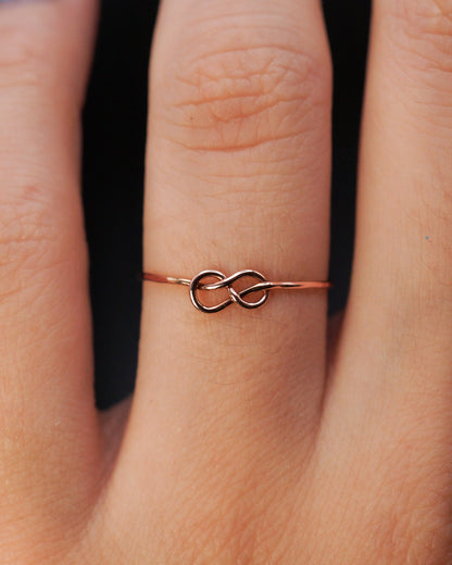 Infinity Knot Ring, 14K Rose Gold Fill