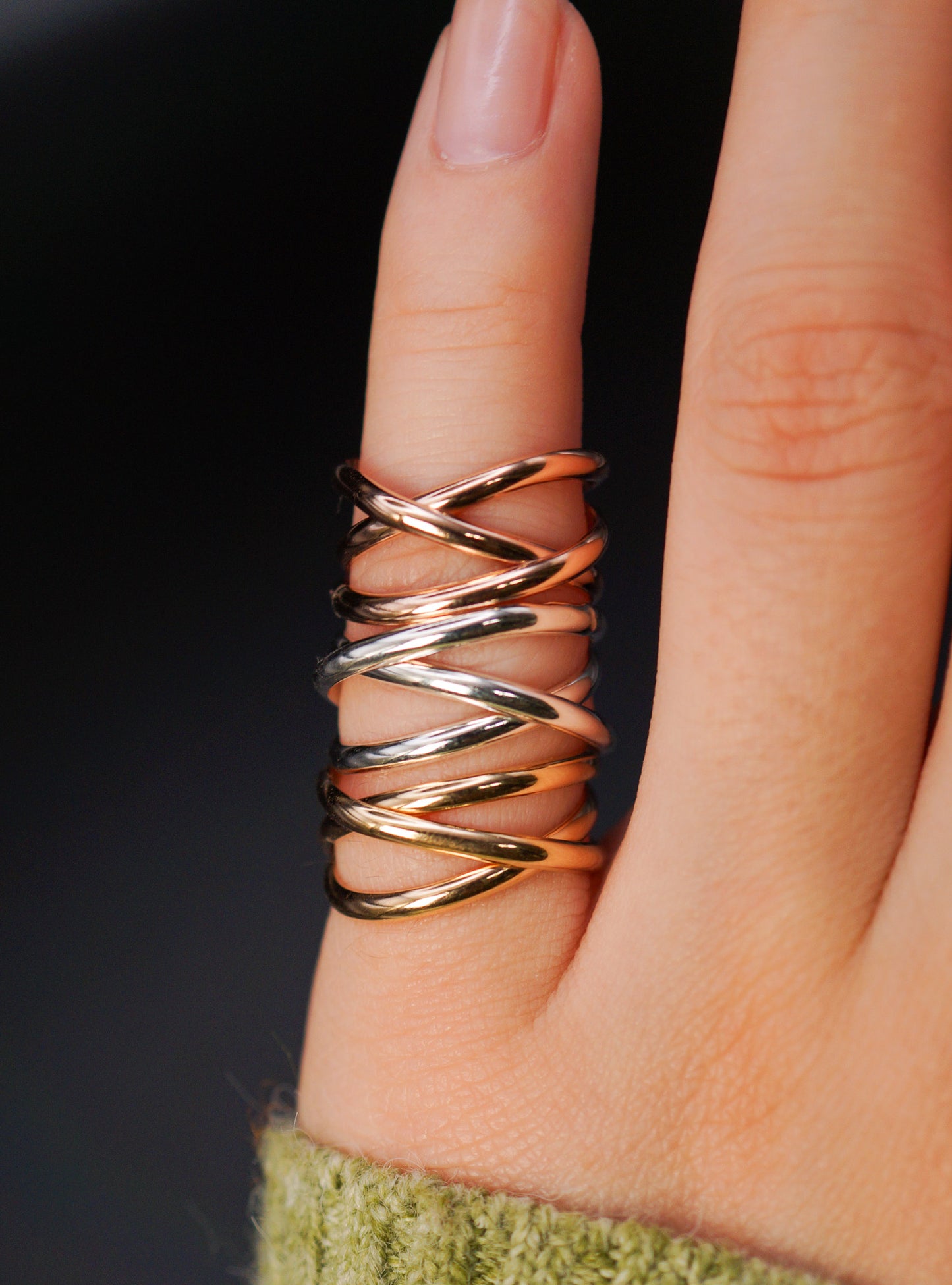 Infinity Spiral Ring, Solid 14K Rose Gold