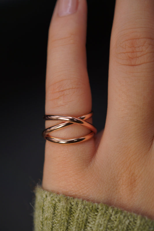 Infinity Spiral Ring, 14K Rose Gold Fill