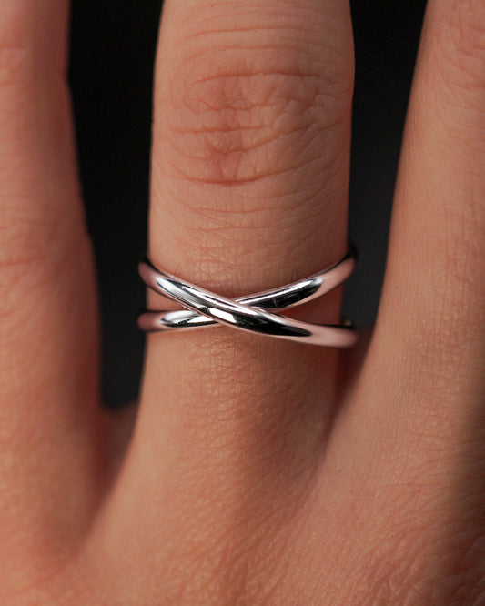 Infinity X-Ring, Sterling Silver