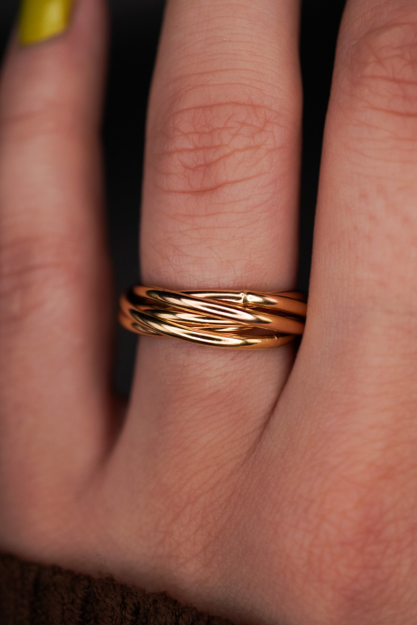 Thin Interlocking Set of 6 Rings, 14K Gold Fill