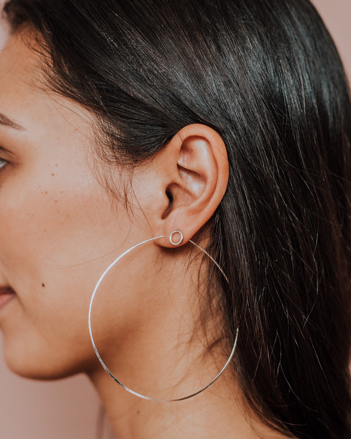 Open Circle Stud Earrings, Gold Fill, Rose Gold Fill, or Sterling Silver