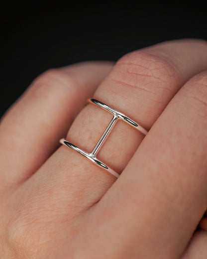 Large Cage Ring, Sterling Silver