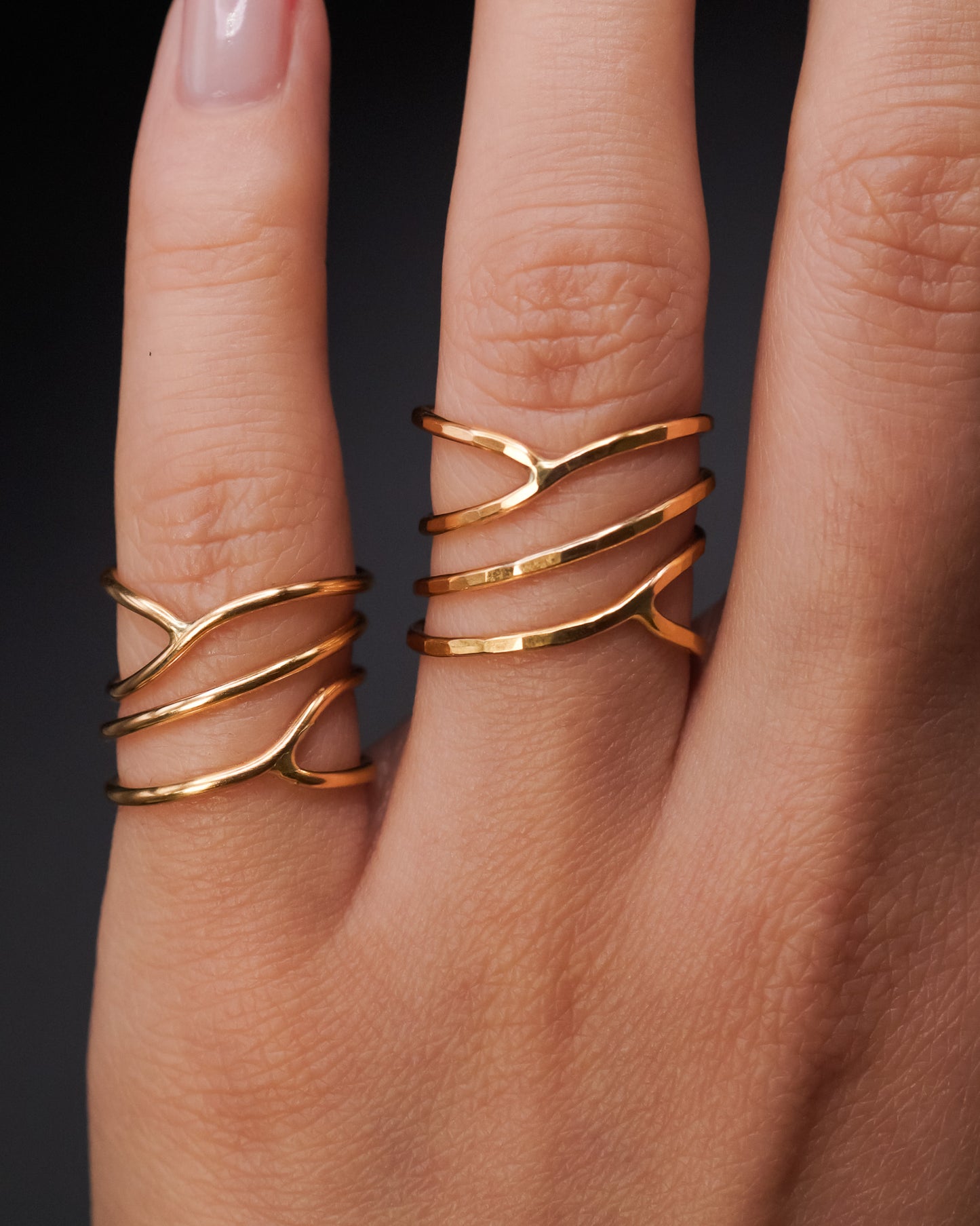 Curved Wraparound Ring, 14K Gold Fill