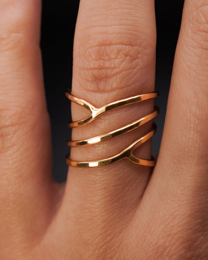 Curved Wraparound Ring, 14K Gold Fill