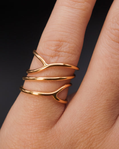 Curved Wraparound Ring, 14K Gold Fill