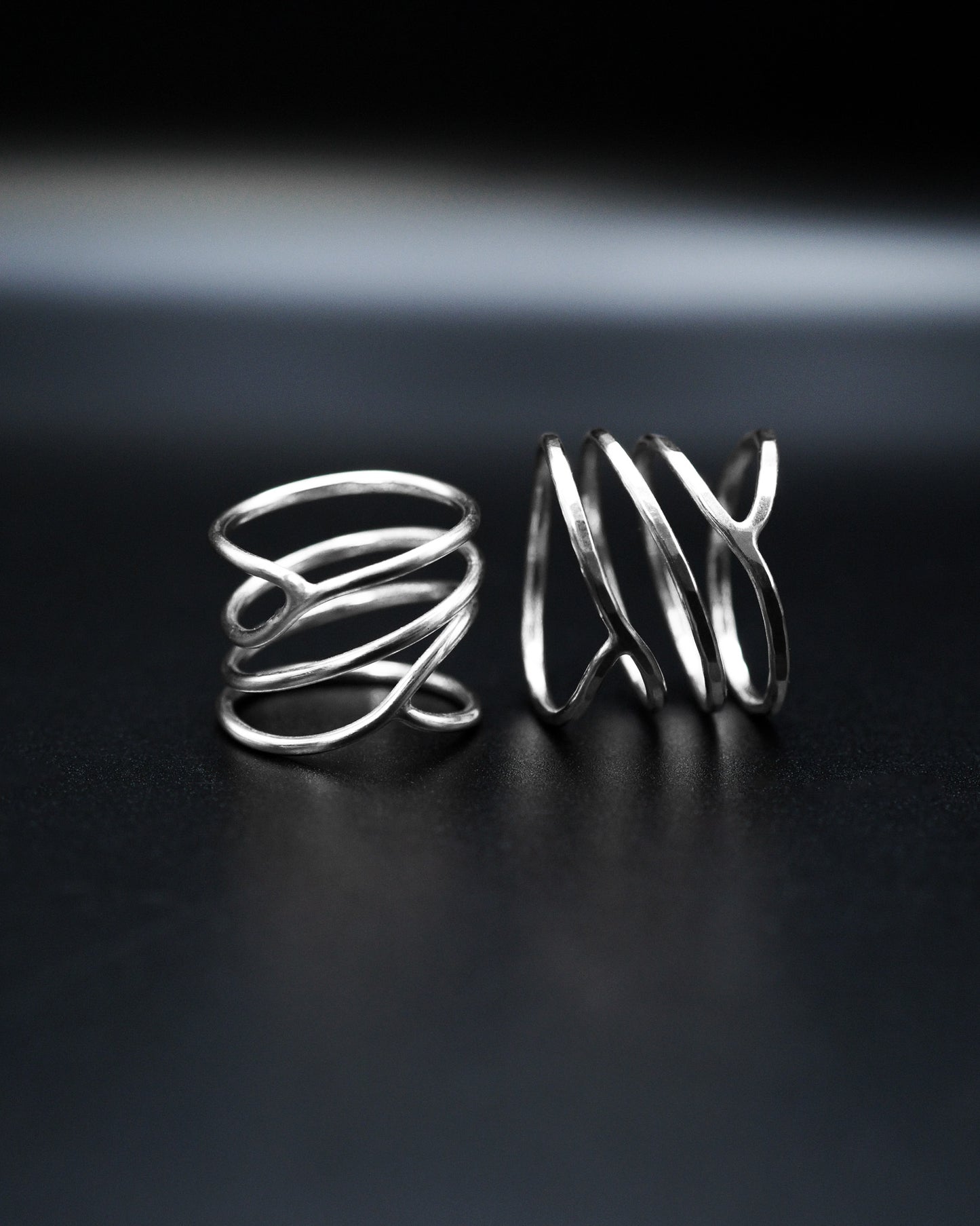 Curved Wraparound Ring, Sterling Silver