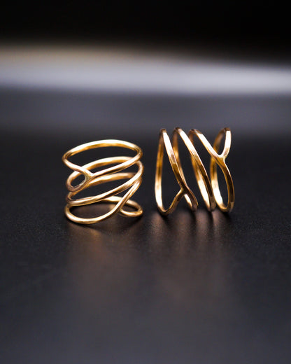 Curved Wraparound Ring, 14K Gold Fill