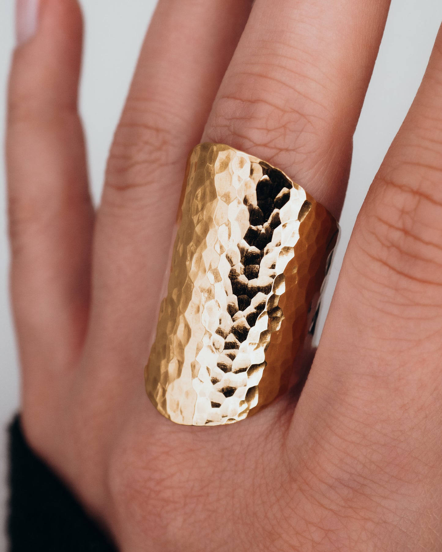 Large Shield Ring, 14K Gold Fill