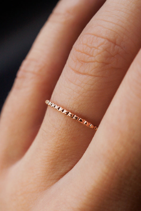 Lined Ring, 14K Rose Gold Fill