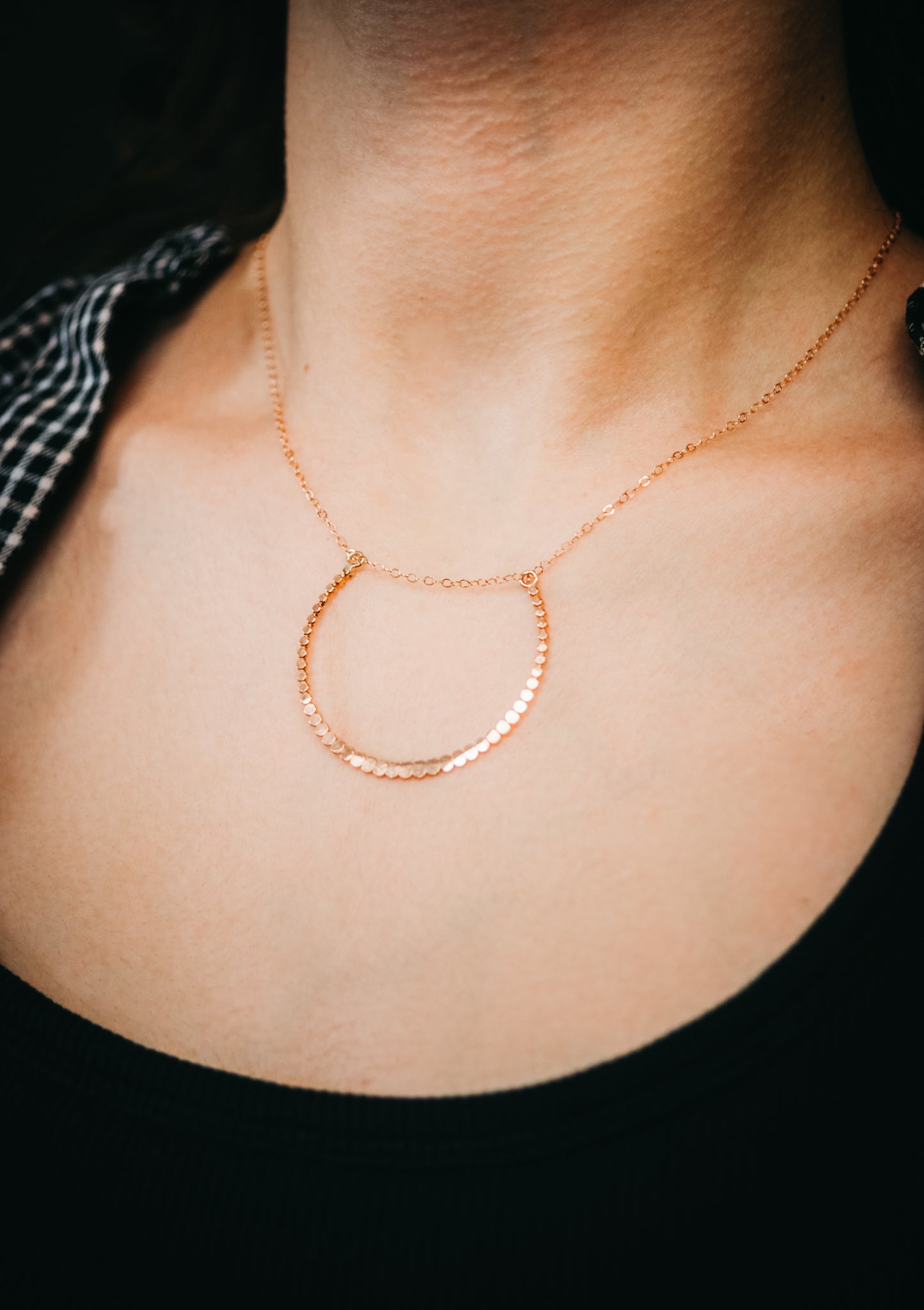 Large Bead Necklace, Gold Fill, Rose Gold Fill, Sterling Silver