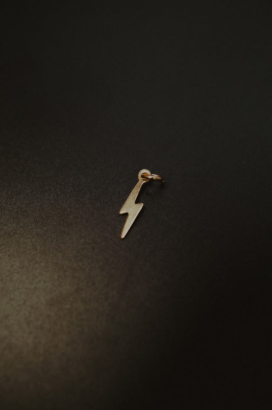Lightning Bolt Charm, Gold or Silver