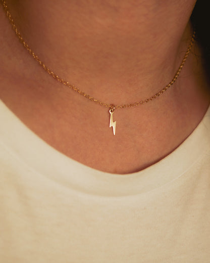 Lightning Bolt Charm, Gold or Silver