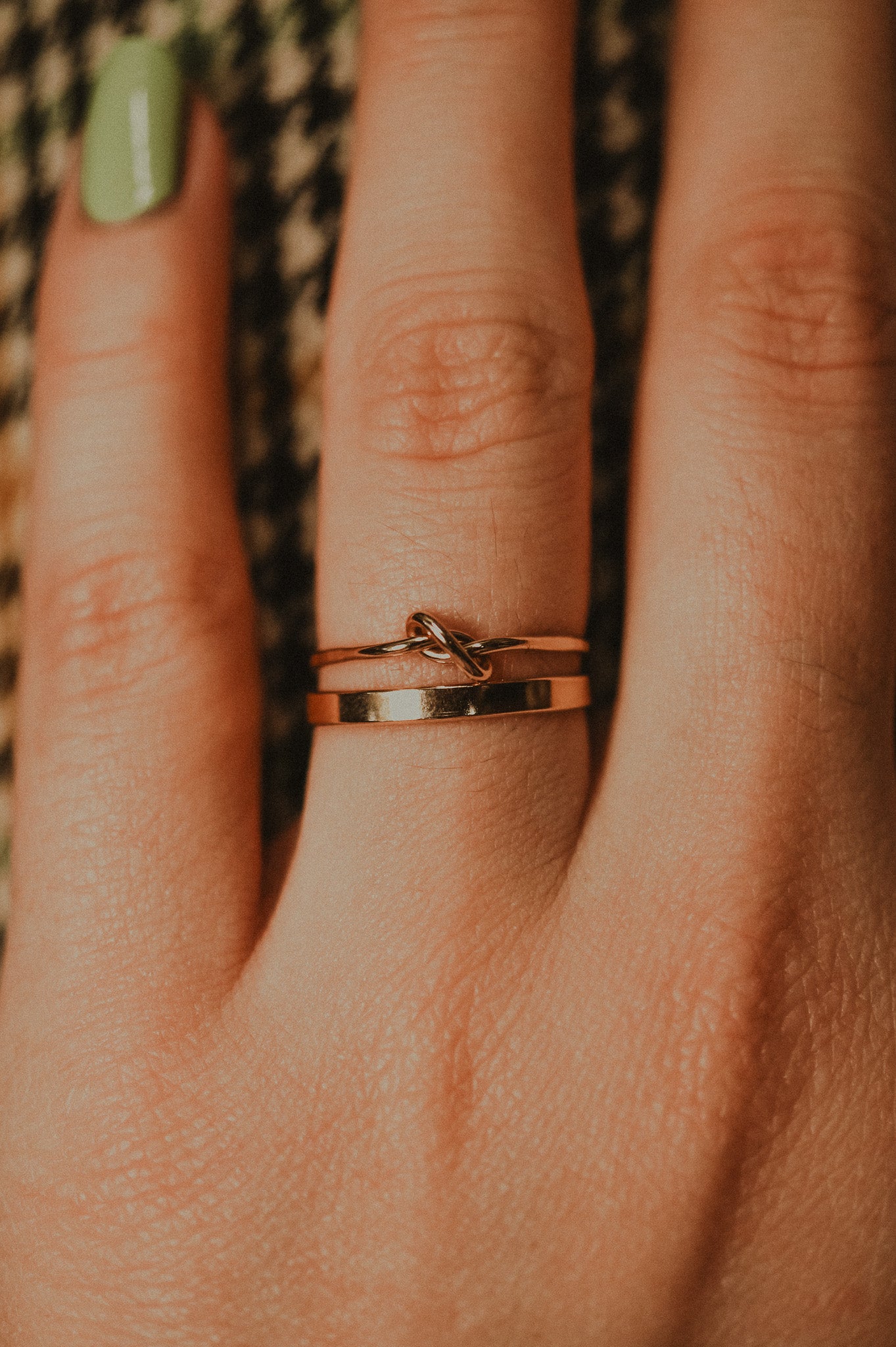 Mirror Knot Set of 2 Stacking Rings, Gold Fill, Rose Gold Fill or Sterling Silver