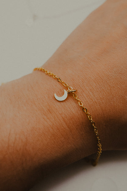 Tiny Moon Charm, 14K Gold Fill