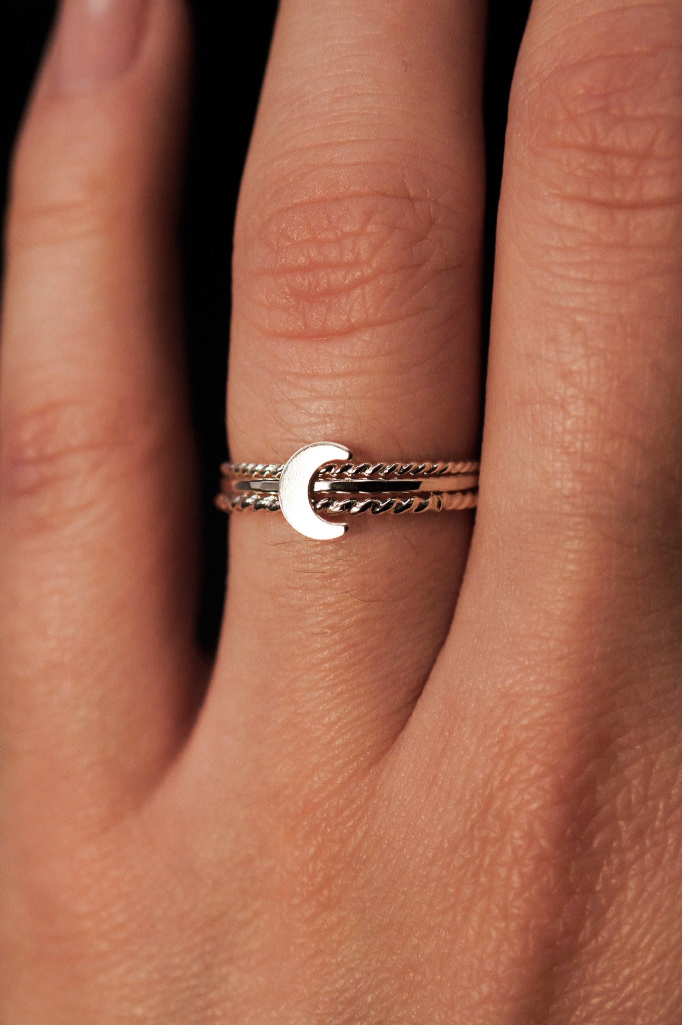 Moon Ring, Sterling Silver