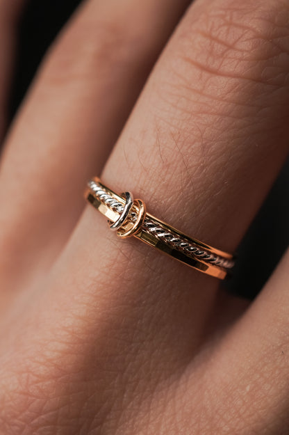 Duo Link Ring, Mixed Metals – Hannah Naomi Jewelry