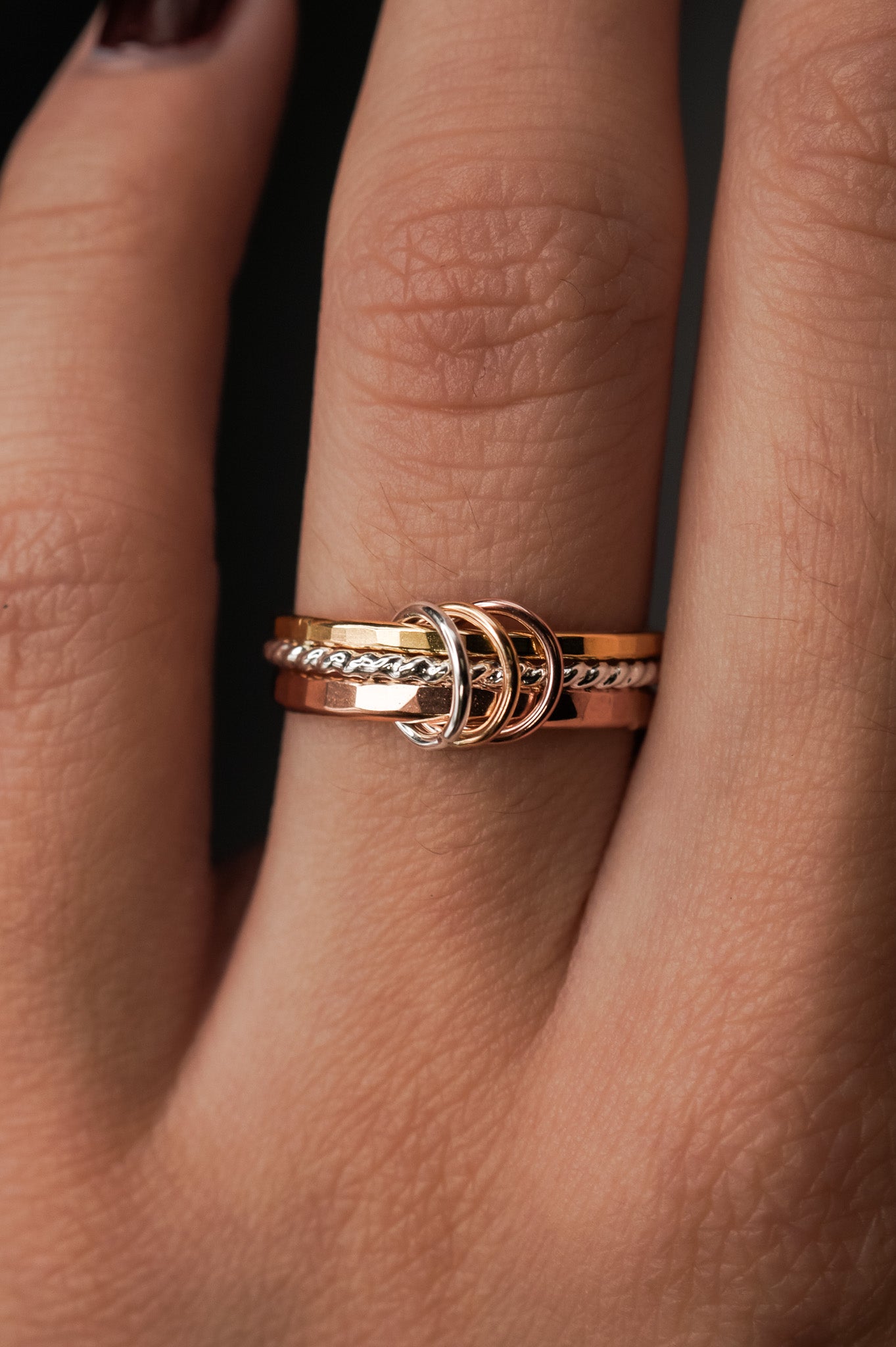 Triple Link Ring, Mixed Metals – Hannah Naomi Jewelry