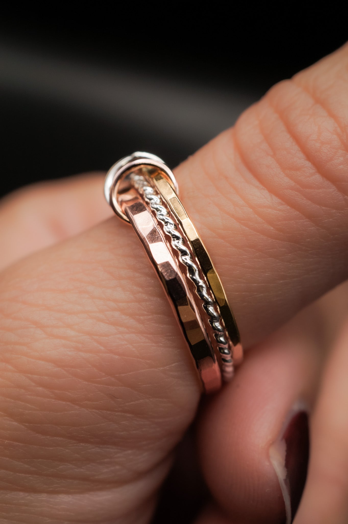 Triple Link Ring, Mixed Metals – Hannah Naomi Jewelry
