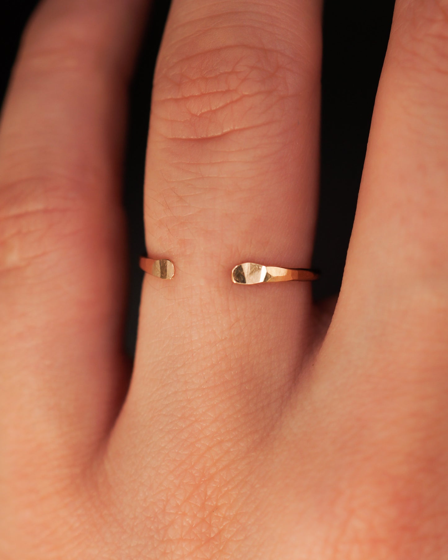 Open Stacker Ring, Solid 14K Gold