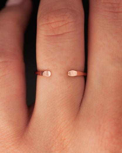 Open Stacker Ring, Solid 14K Rose Gold