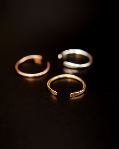 Open Stacker Ring, Solid 14K Gold