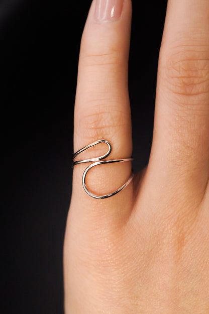 Asymmetrical Cuff Ring, Sterling Silver